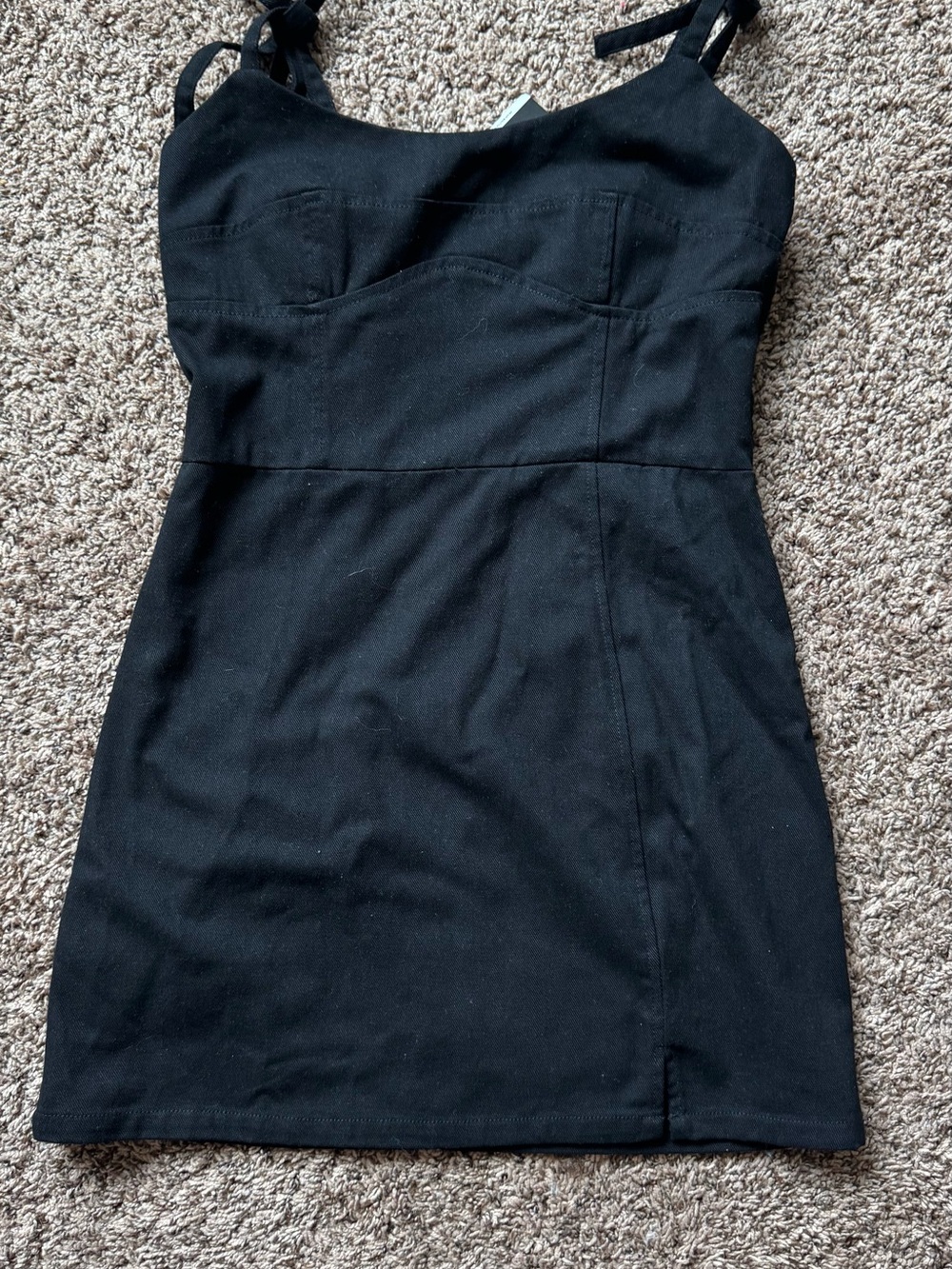 Primp Black Tie-Shoulder Mini Dress